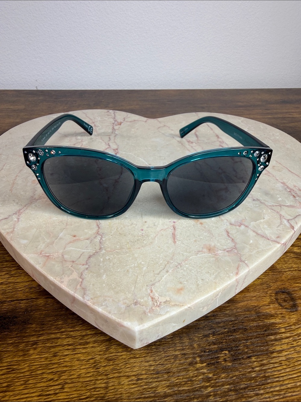 PRIVE REVAUX Teal Crystal-Accent Cat Eye Sunglasses - Women Accessories